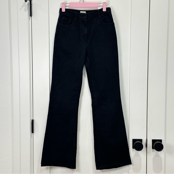 Aritzia Wilfred Free Two Step Flared Pants High Waisted Jeans Black Minimal Sz 4 - Picture 5 of 10